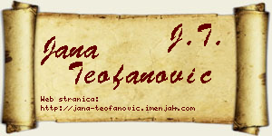 Jana Teofanović vizit kartica